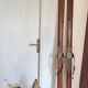 Old vintage wooden ski
