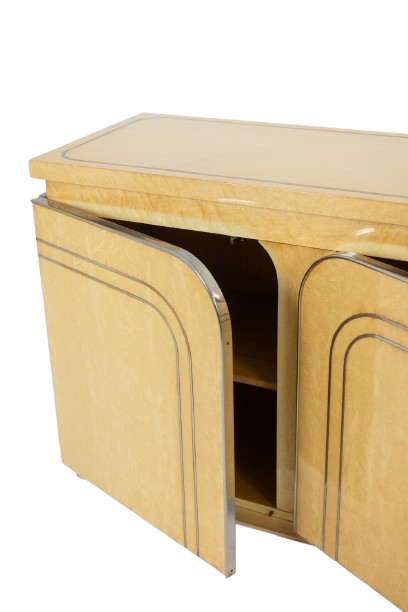 Four-door birch wood enfilade. 1970s.