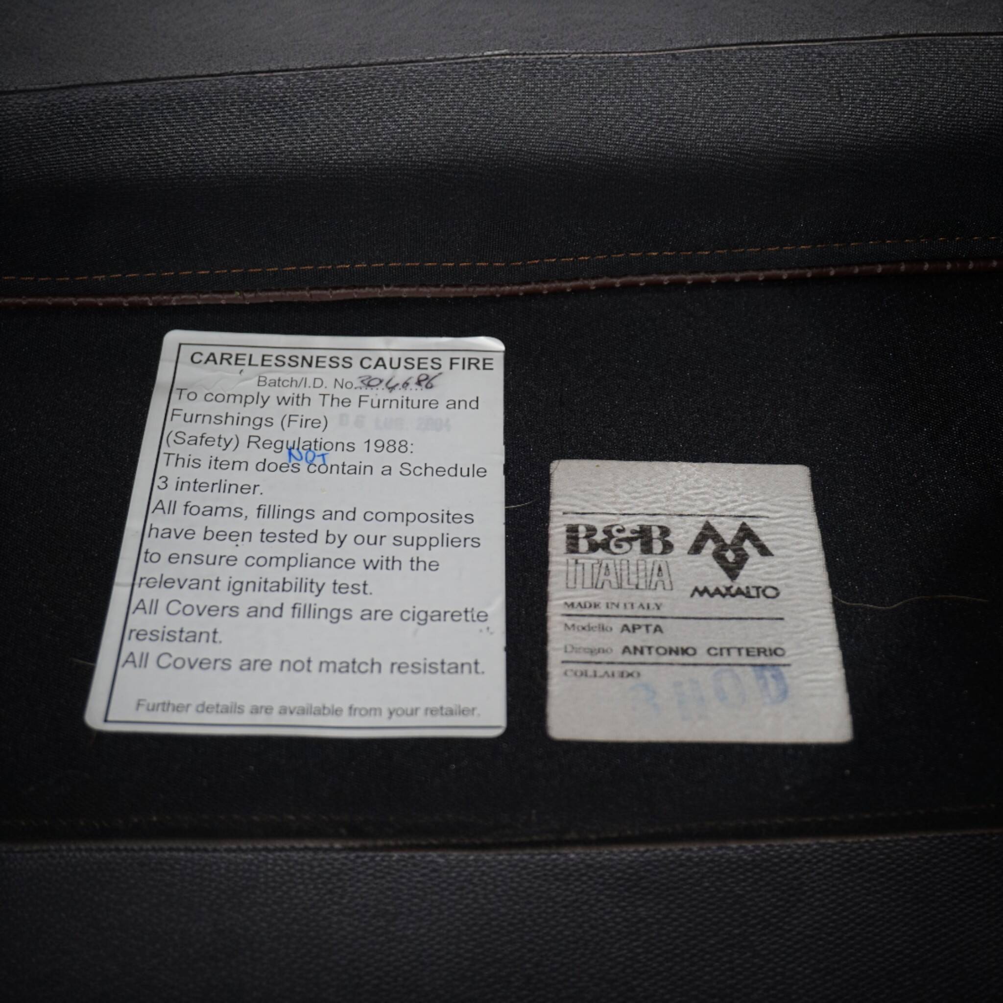 B&B Italia Maxalto Apta Imprimatur leather armchair by Antonio Citterio