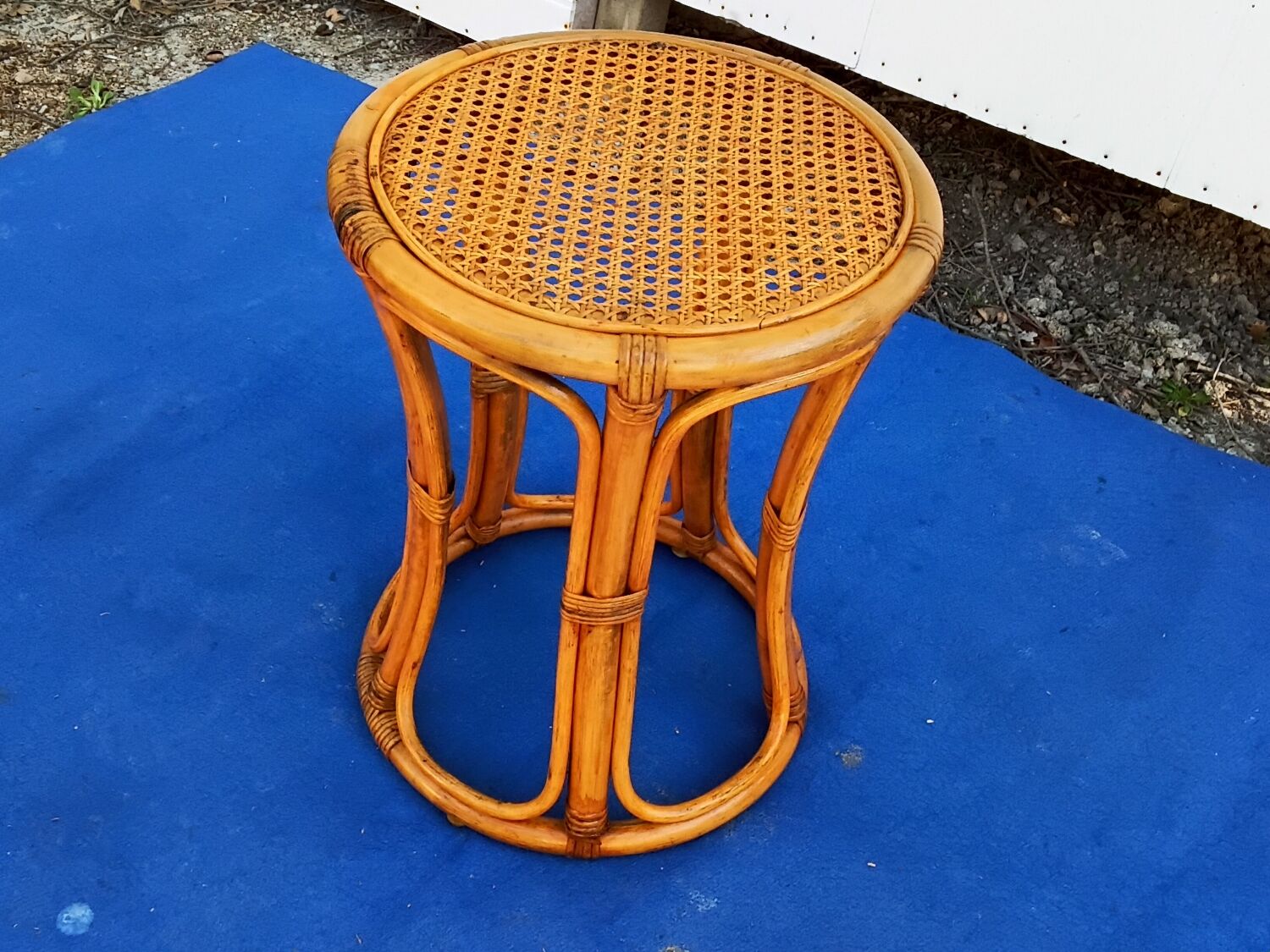 Vintage bamboo stool