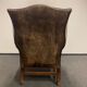 Xixth century  english georgian cigar leather wingback library chairs