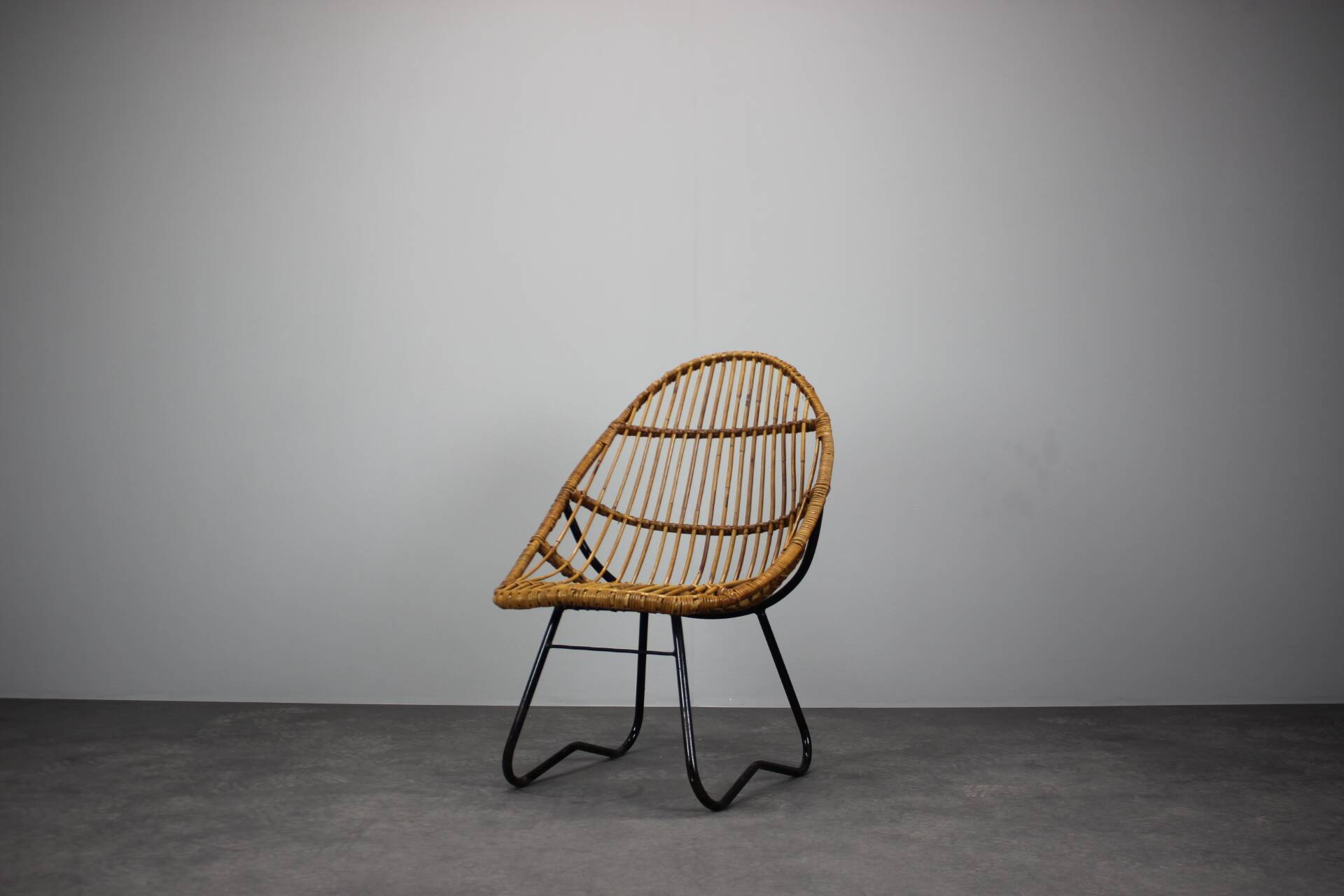 Rattan Lounge Chair by Uluv for Alan Fuchs, Czechoslovakia, 1960s