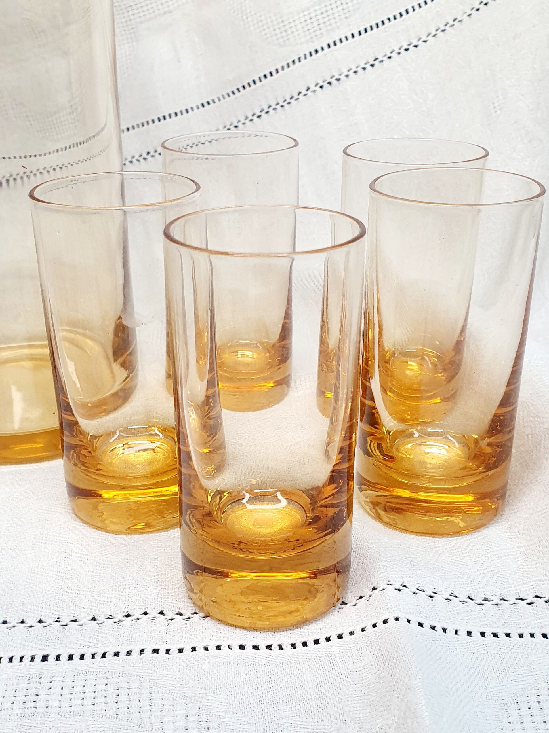 Portieux crystal decanter and its 5 glasses