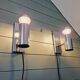 Pair of tubular chrome-plated metal wall sconces, 1970s