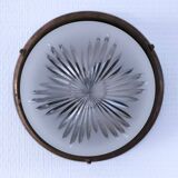 Shell glass and brass ceiling light, early 20th century