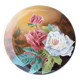 Plate with iron rose motifs, hb, Choisy le roi art deco