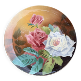 Plate with iron rose motifs, hb, Choisy le roi art deco