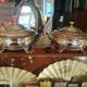 Pair of old silver metal vegetables