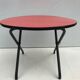 Old  foldable metal coffee table in black and red vintage formica