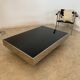 Old glass and chrome coffee table Italian design from the 70s vintage