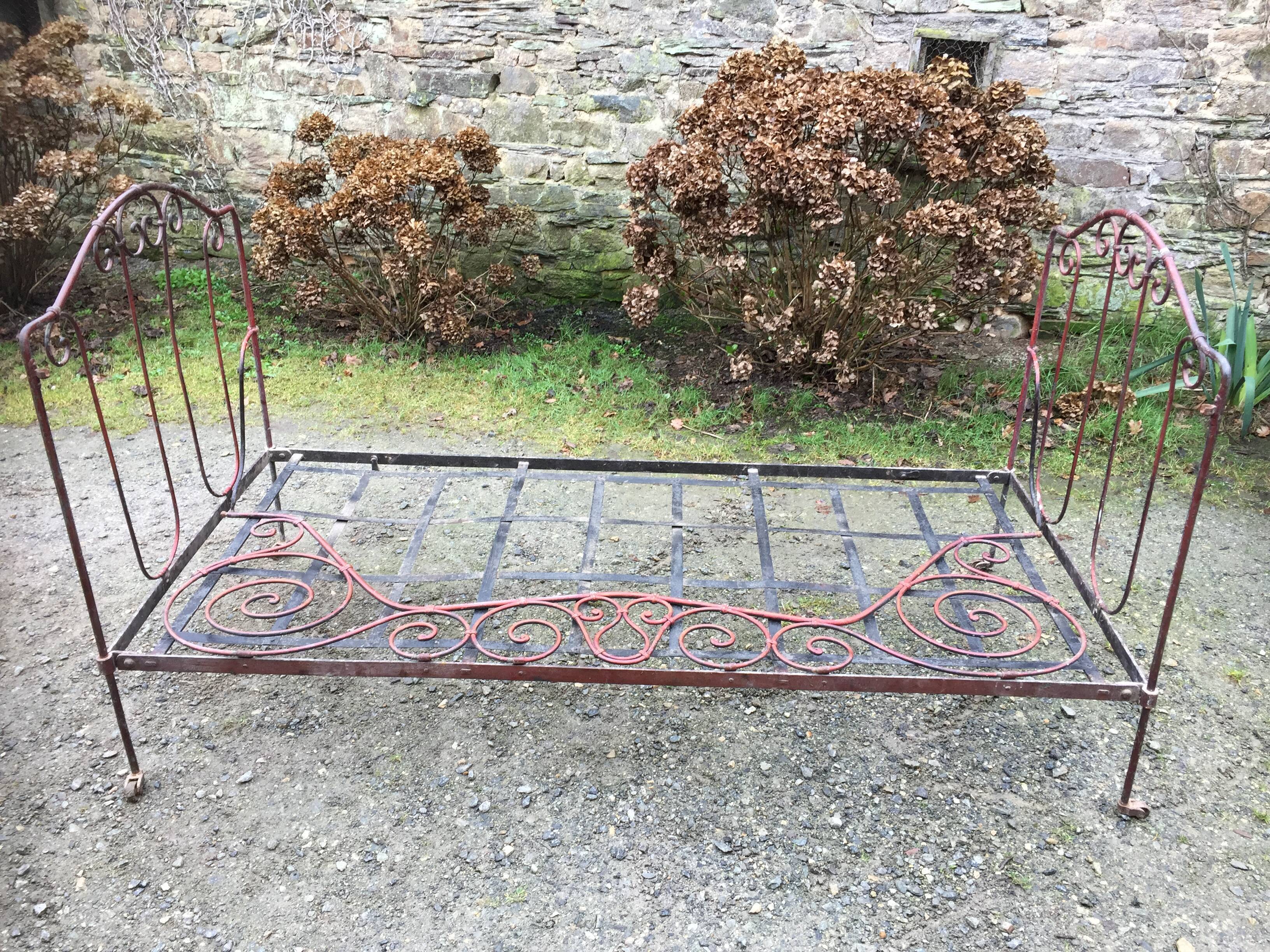 Folding wrought iron bed Napoleon III