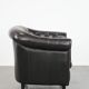 Luxury dark cowhide Chesterfield club armchair in English style