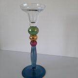 Pair of multicolored glass candlesticks 70-80