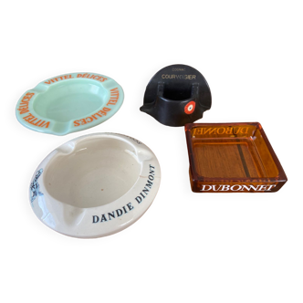 Lot 4 old advertising ashtrays bistrot bar cafe dubonnet no plate sheet metal