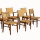 Set of 6 Audoux Minet armchairs and chairs, 1950s