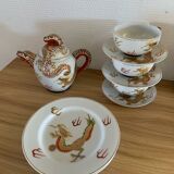 Japanese service with golden dragon pattern