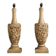 Vintage hand-carved wooden lamps by Mariano García