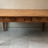 Large vintage farmhouse table from the 50s in solid wood (oak)