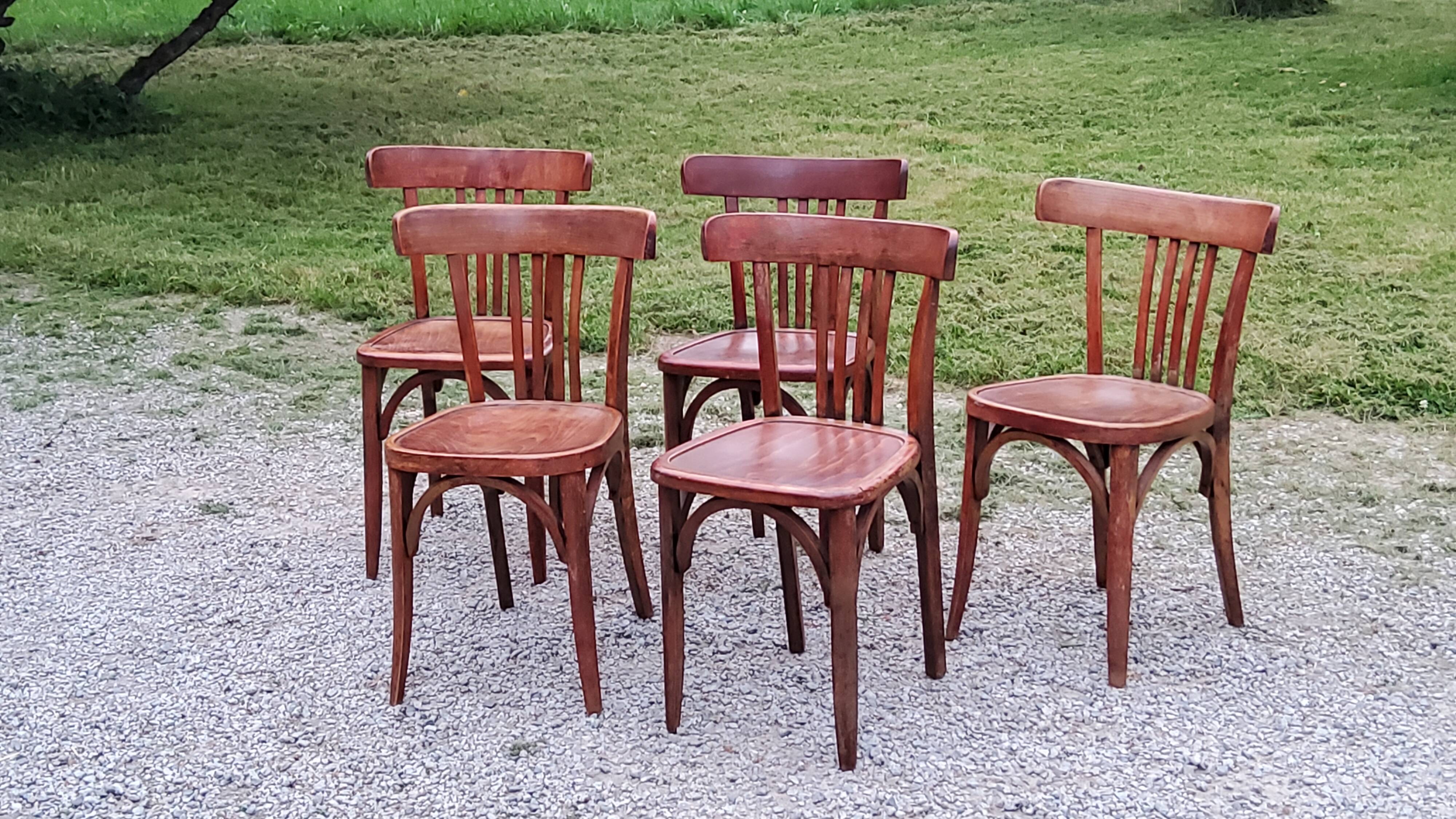 Set of 5 Stella bistro chairs from the 50s