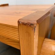 Vintage Scandinavian brutalist coffee table in Swedish pine by Yngve Ekström for Swedese, 1970s.