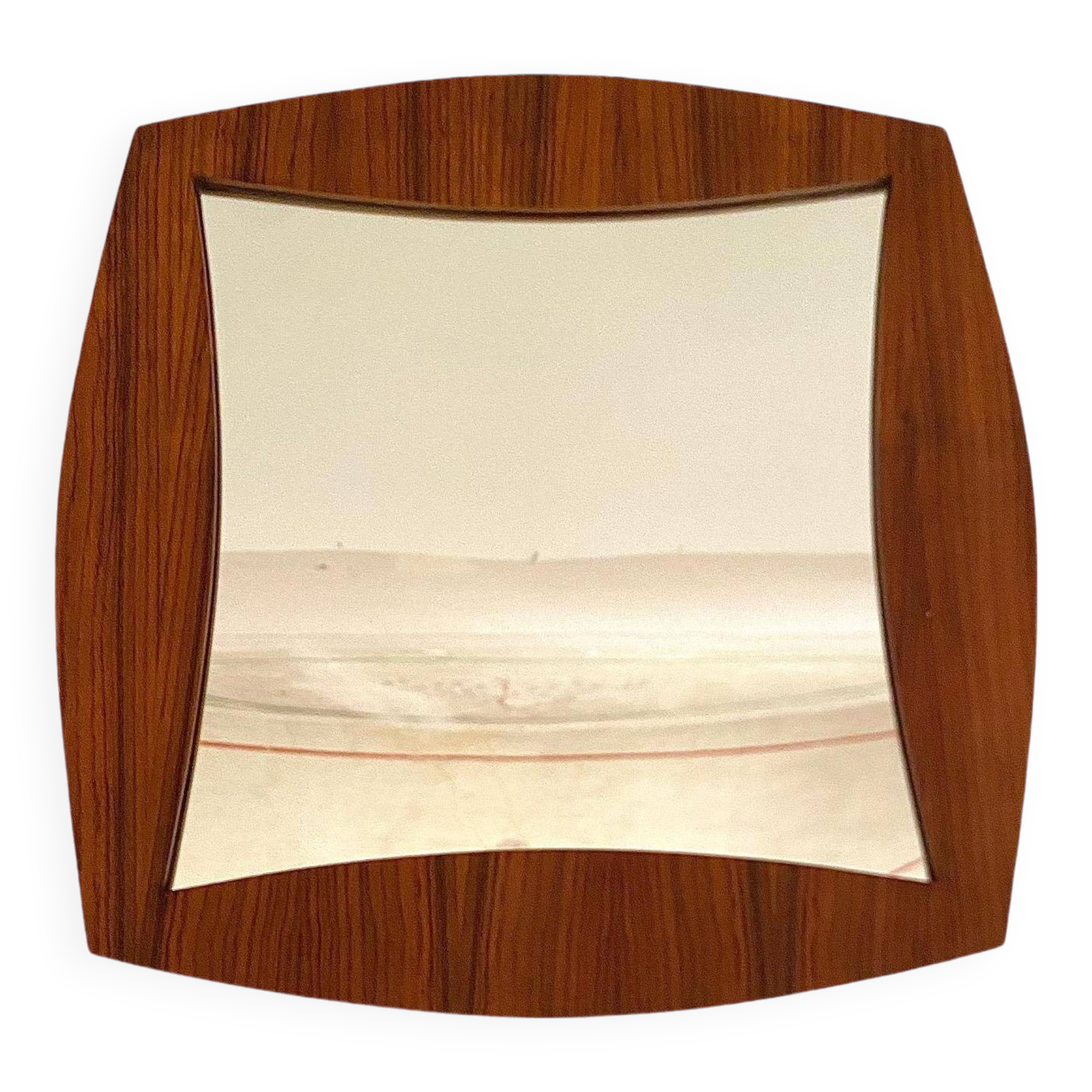 Midcentury Modern Rosewood Square Mirror, Campo & Graffi Italy, 1960