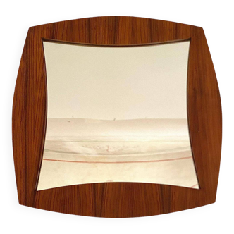 Midcentury Modern Rosewood Square Mirror, Campo & Graffi Italy, 1960