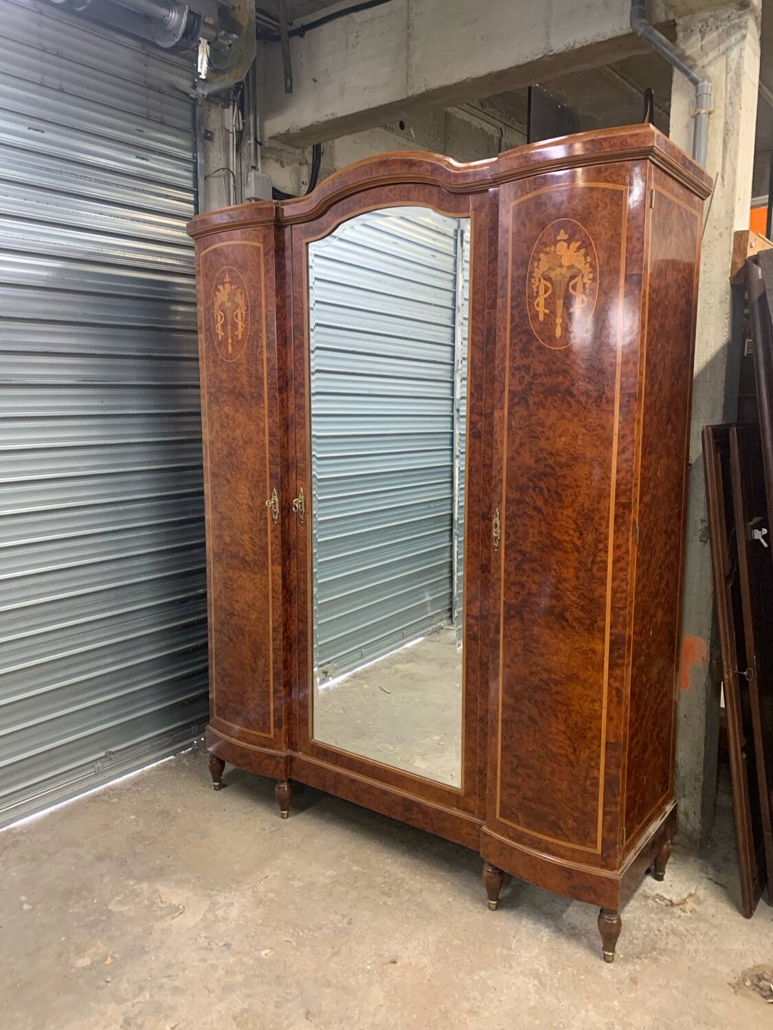 19th Century Marquetry Mirror Cabinet