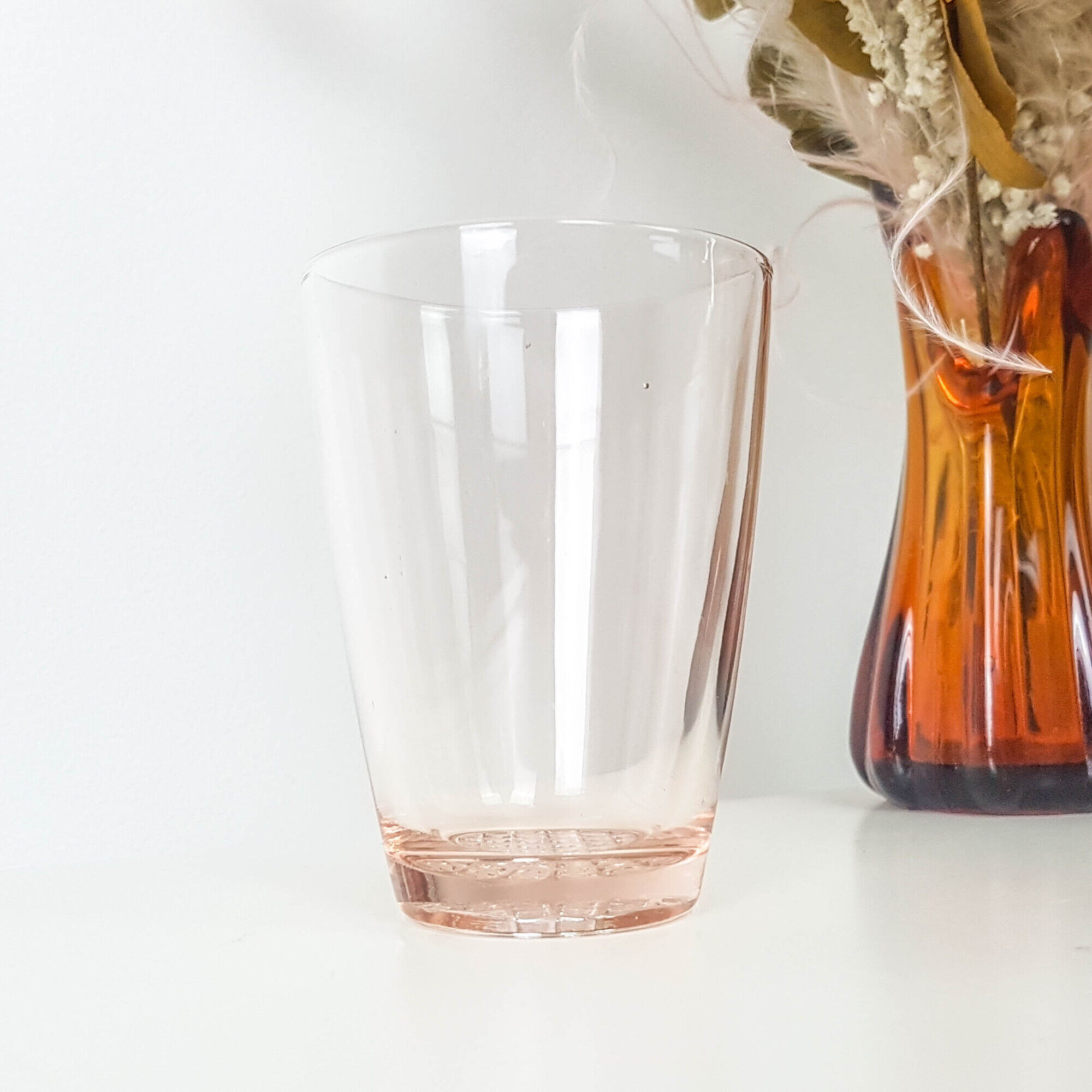 Lot of 4 vintage pink glasses vintage pink glass