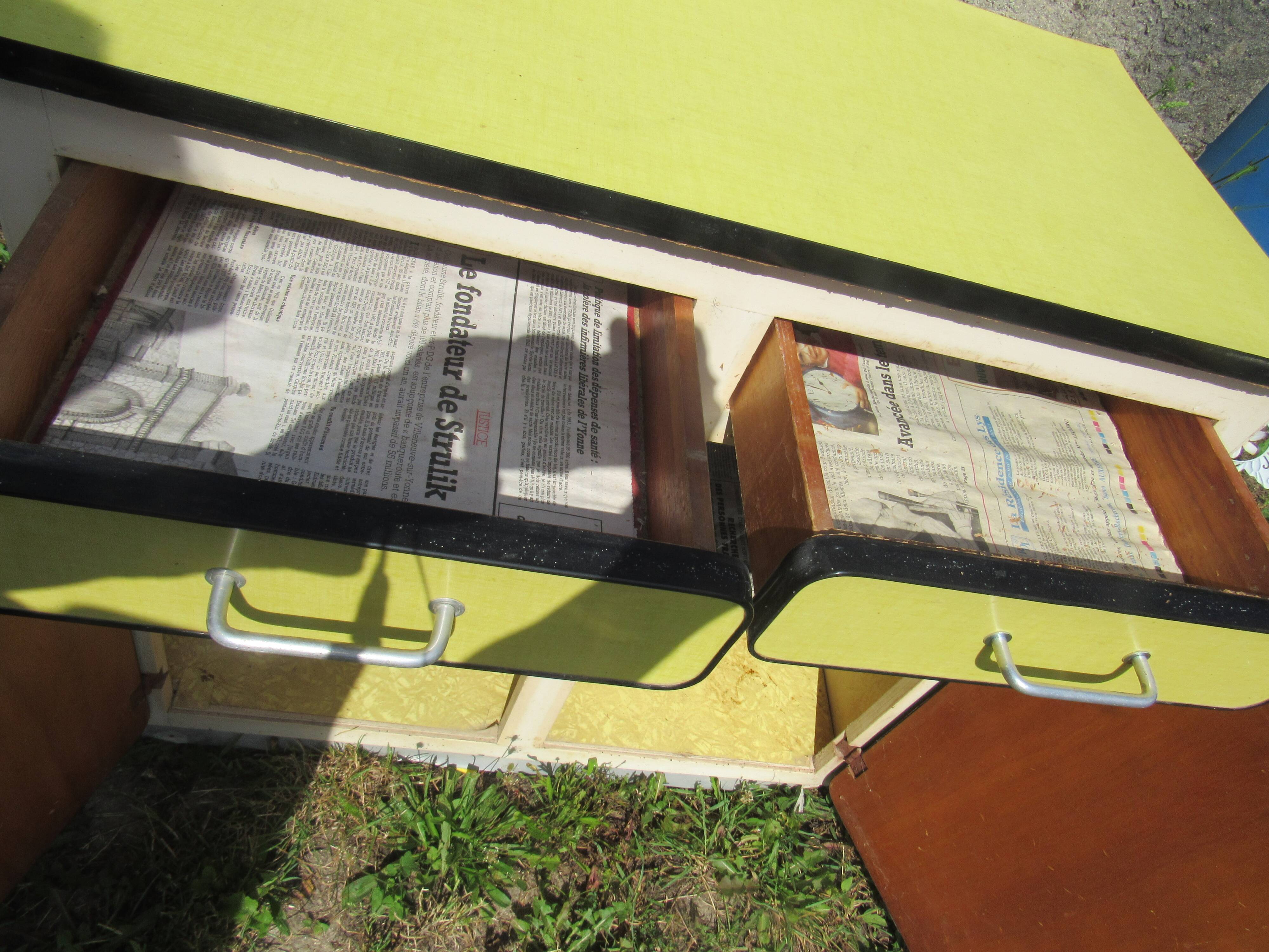 Yellow formica buffet