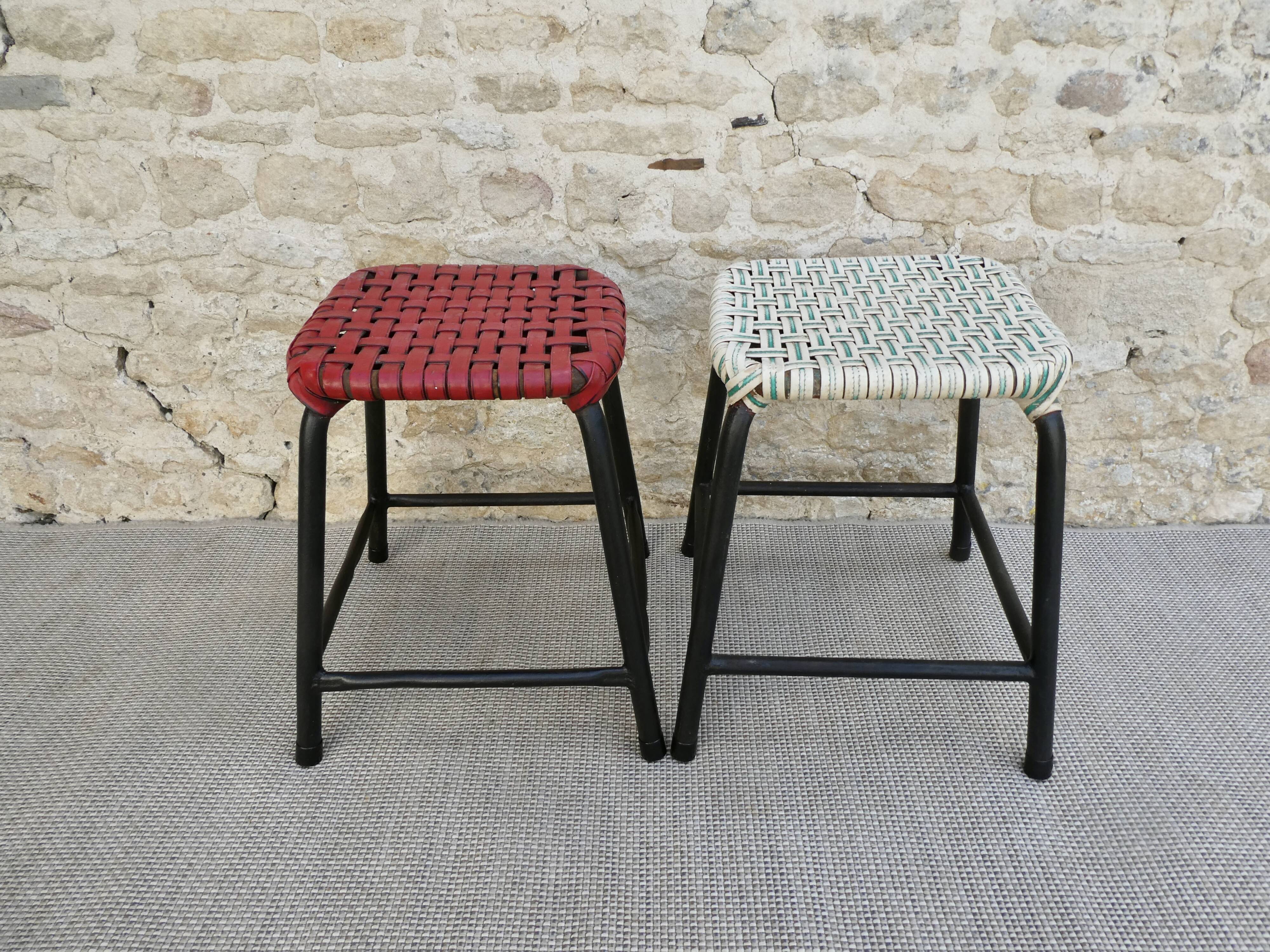 Paire de tabourets de bistrot, vers 1950