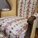 Wooden basket chair, upholstered in Pierre Frey, Napoleon III, circa 1820 – France