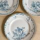 5 earthenware plates from Creil and Montereau "Crémone", ironstone Art Nouveau