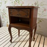 Solid cherry bedside table, Louis XV style