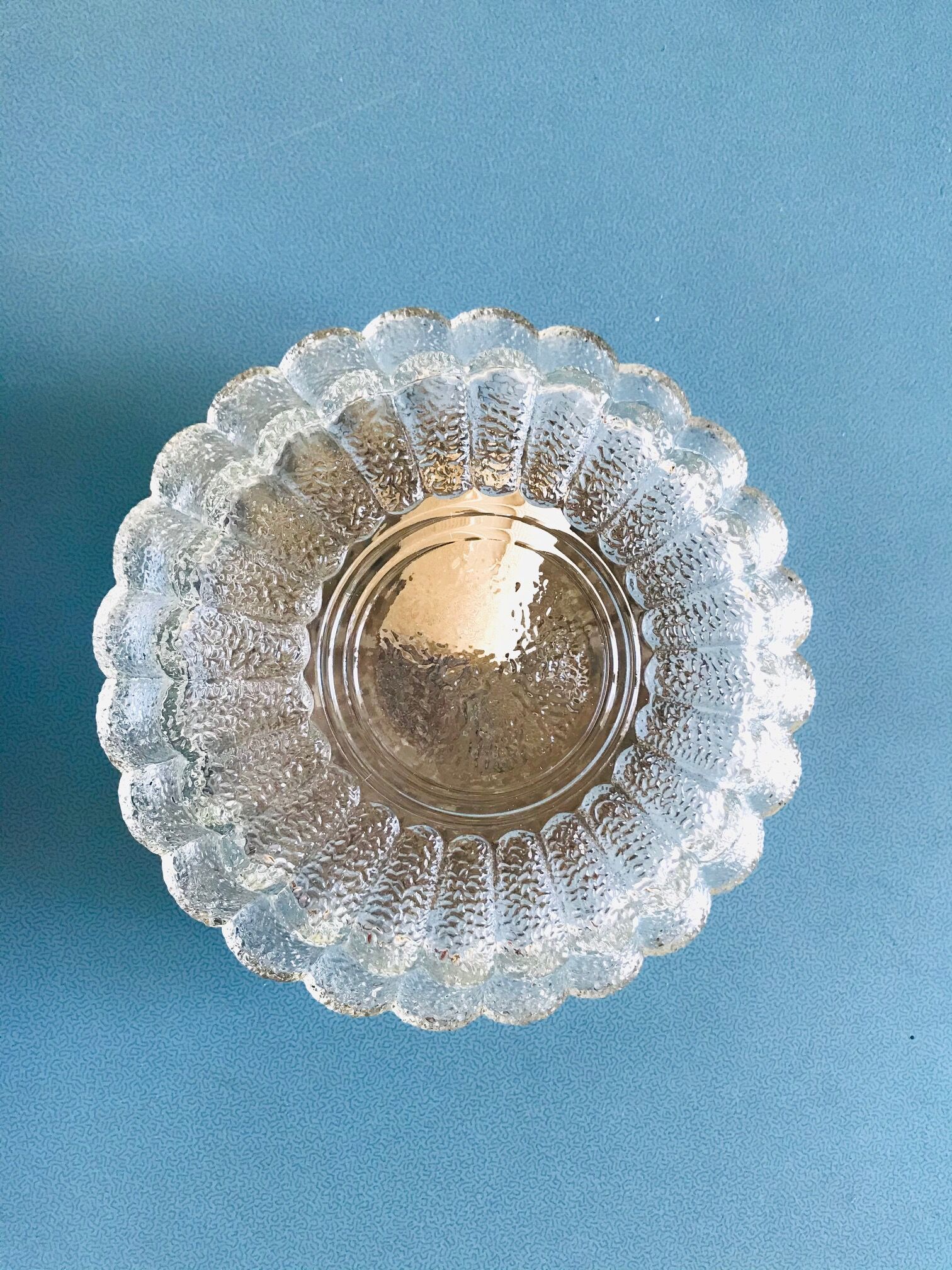 Moulded glass ceiling light