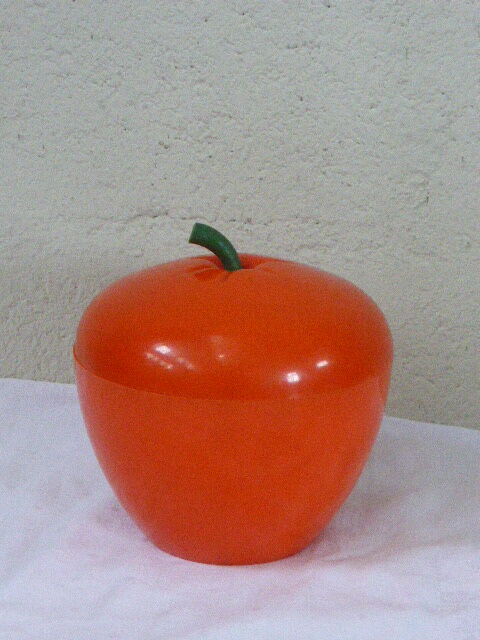 Orange apple, made in plastic ice bucket france, vintage 1970