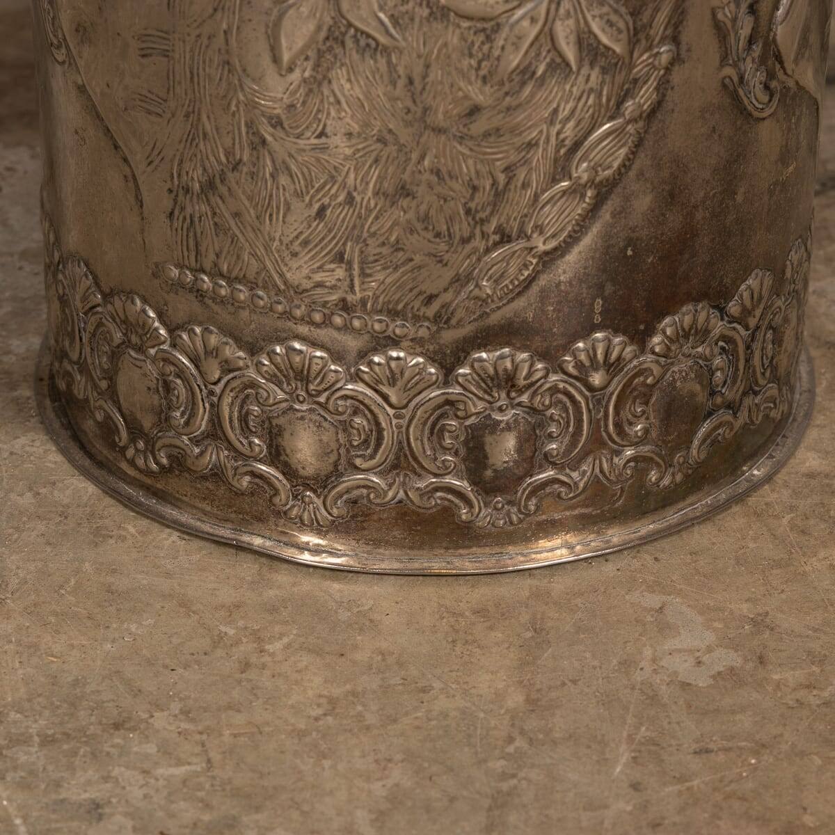 Antique Art Deco Silver Plated Waste Paper Bin c.1920