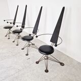 Unique high back dining chairs, 1970s