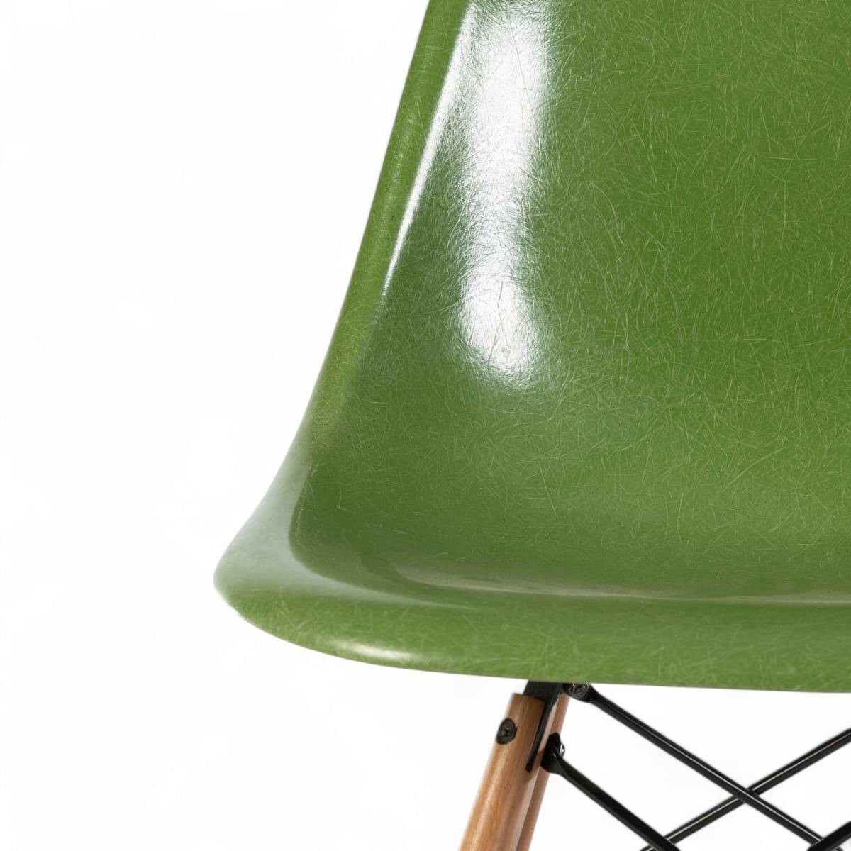 Lime Green Herman Miller Original Vintage Eames DSW Side Shell Chair