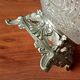 Transparent glass dish on vintage metal stand
