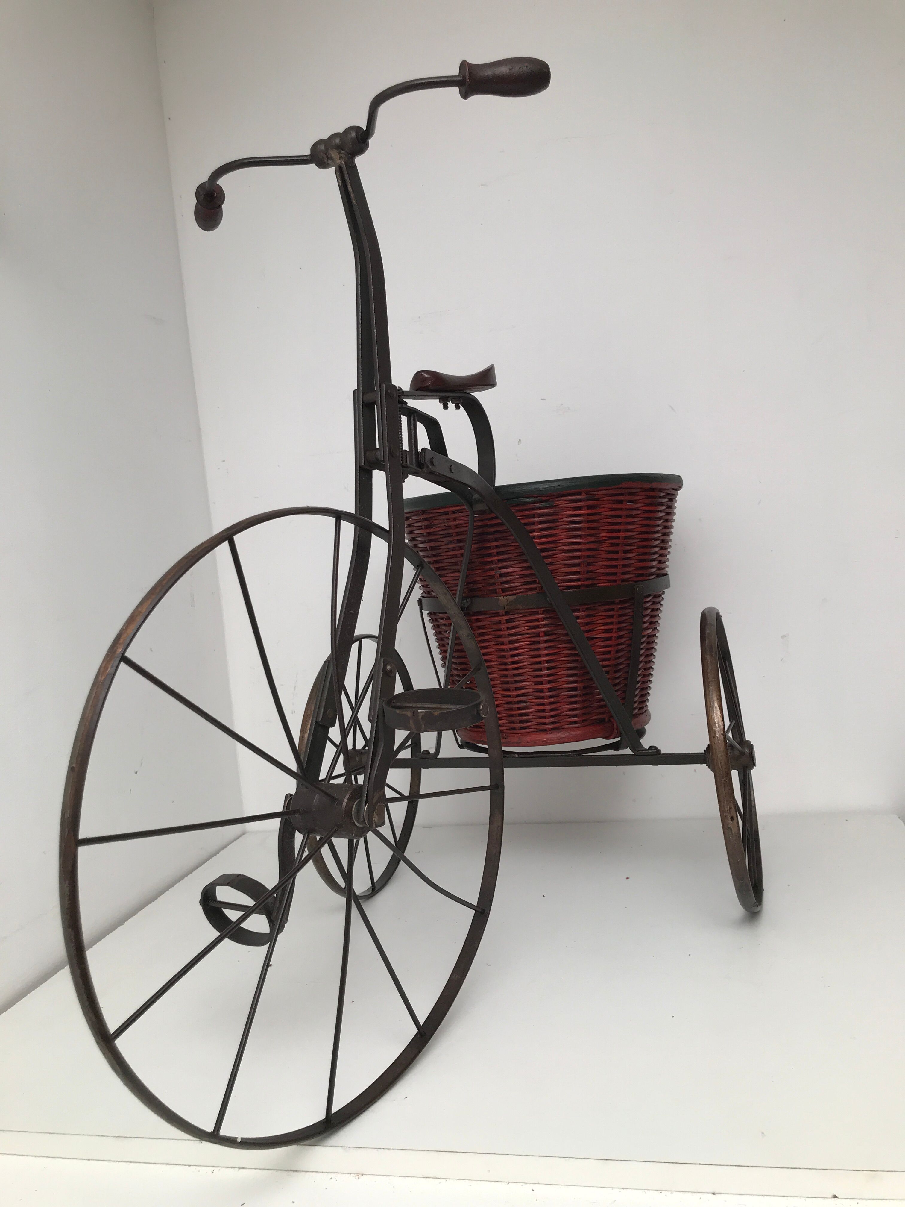 Old wood wrought iron tricycle bike