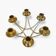 Low six-light brass chandelier circa 1950