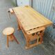 Etabli meuble industriel atelier de artiste Claude Lagouche  avec tabouret
