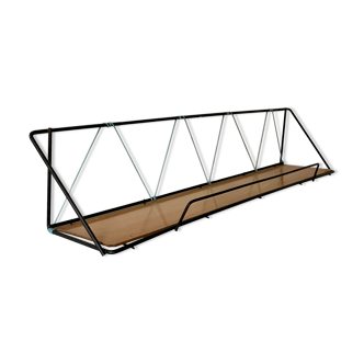 Vintage metal and wood wall shelf