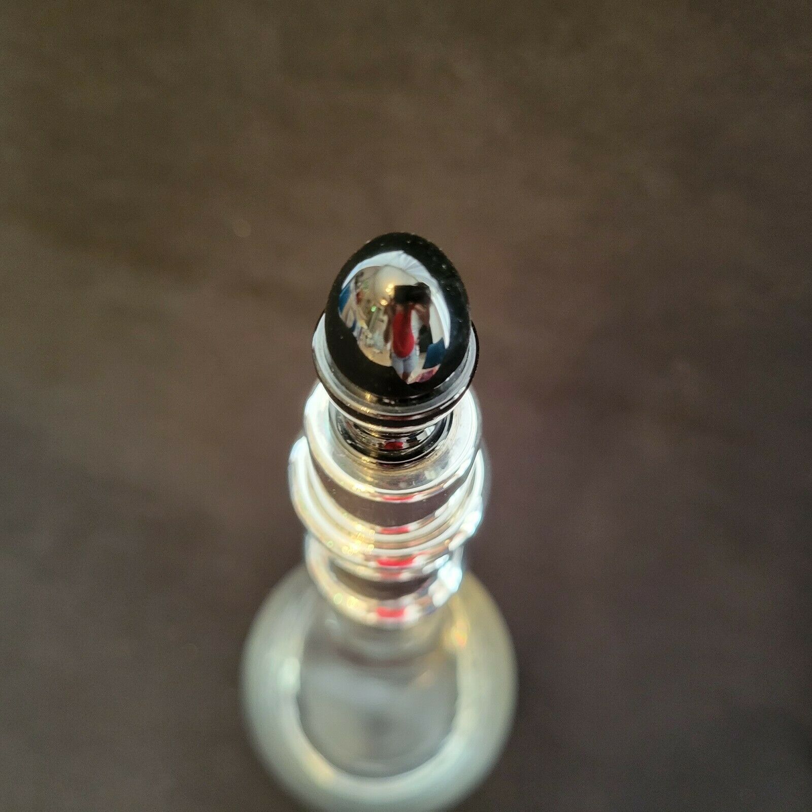 Glass and metal decanter