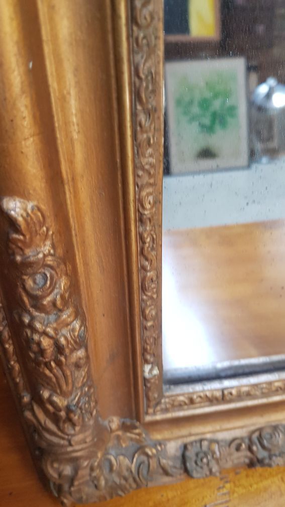 Golden molding mirror