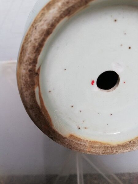 Vase celadon enamel white and blue chinese porcelain 19th