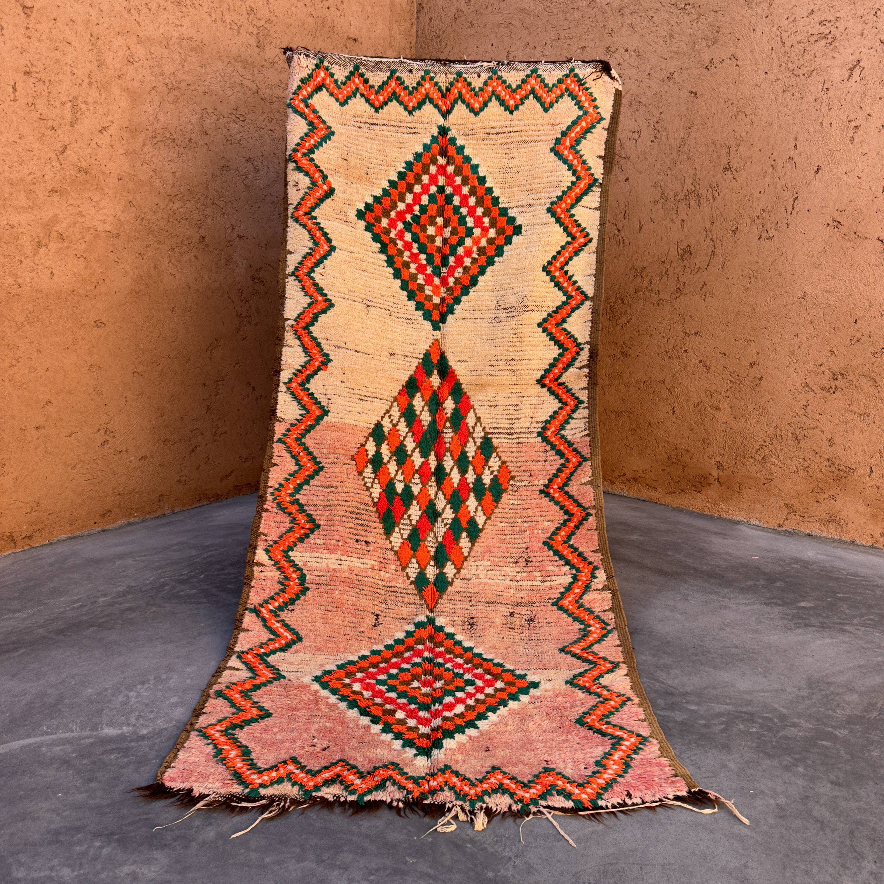 Colorful Boujad Moroccan rug - 121 x 290 cm