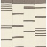 7x9 Cream Gray Handmade Comtemporary Kilim Rug, 225x276Cm