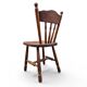 Set of 2 Oak Wood Victorian Child Stick Back Chairs / 1960s