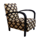 Armchair 1920 art deco - printed velvet - fully restored
